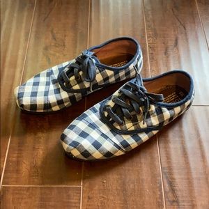 Navy & White Gingham Toms